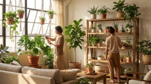 Deux personnes s'occupant de plantes cest la plant lovers