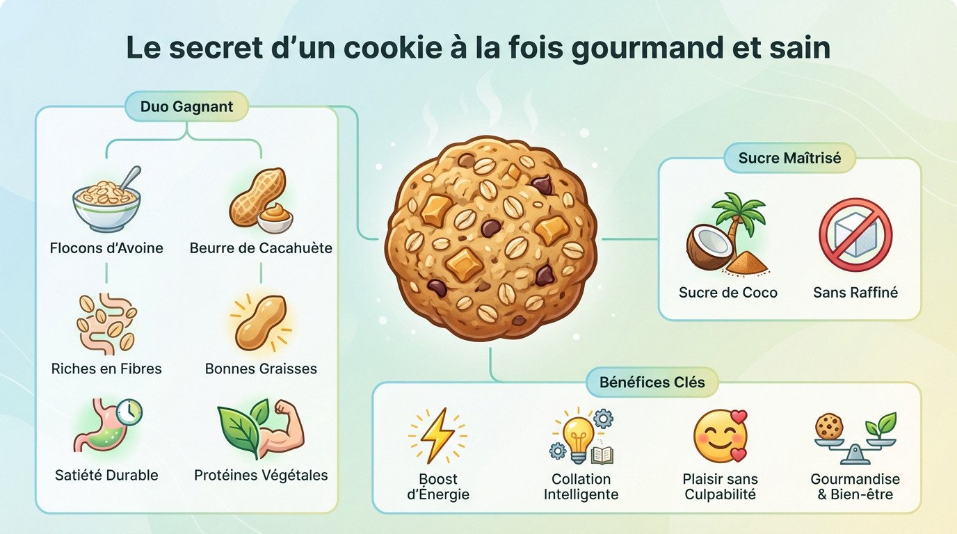 Cookies avoine beurre cacahuète healthy et moelleux