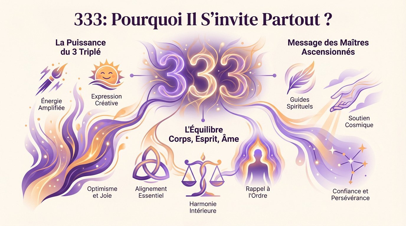 Signification spirituelle du nombre angélique 333 et synchronicités