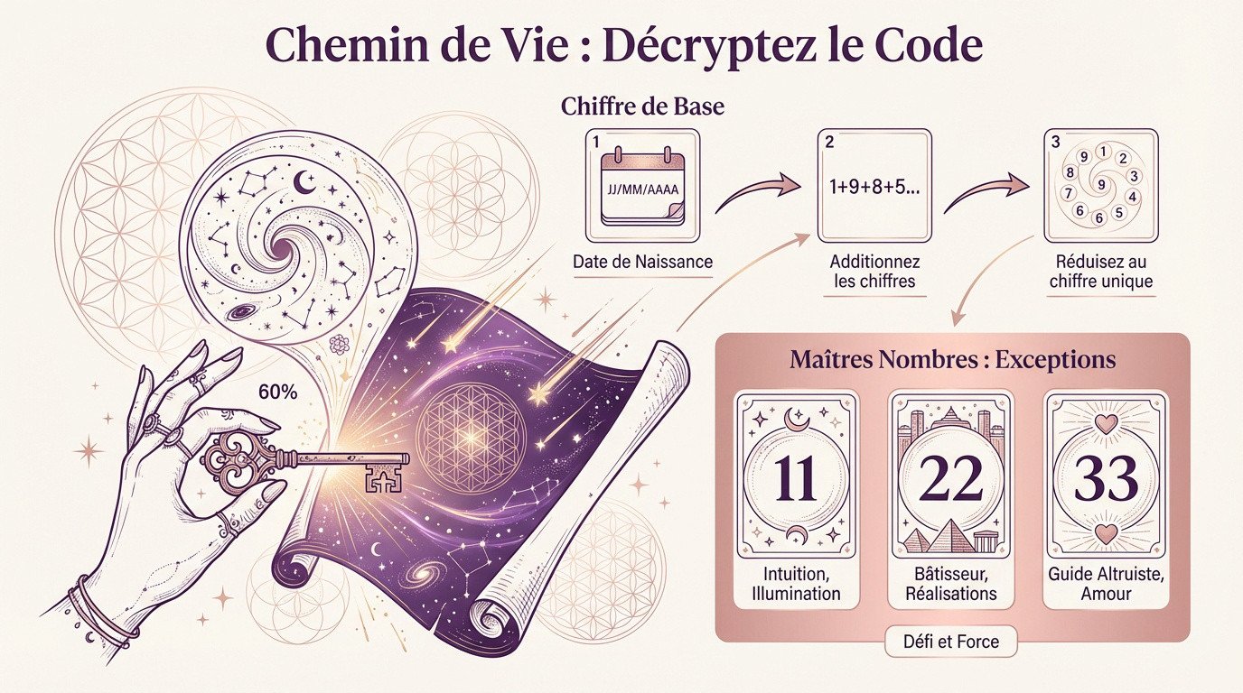 Méthode de calcul du chemin de vie et des maîtres nombres