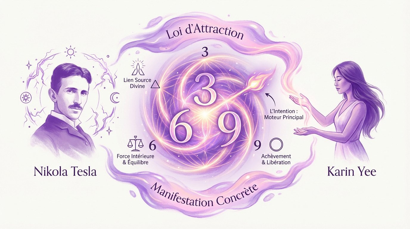 Vortex numérique représentant les chiffres 3 6 9 de Nikola Tesla