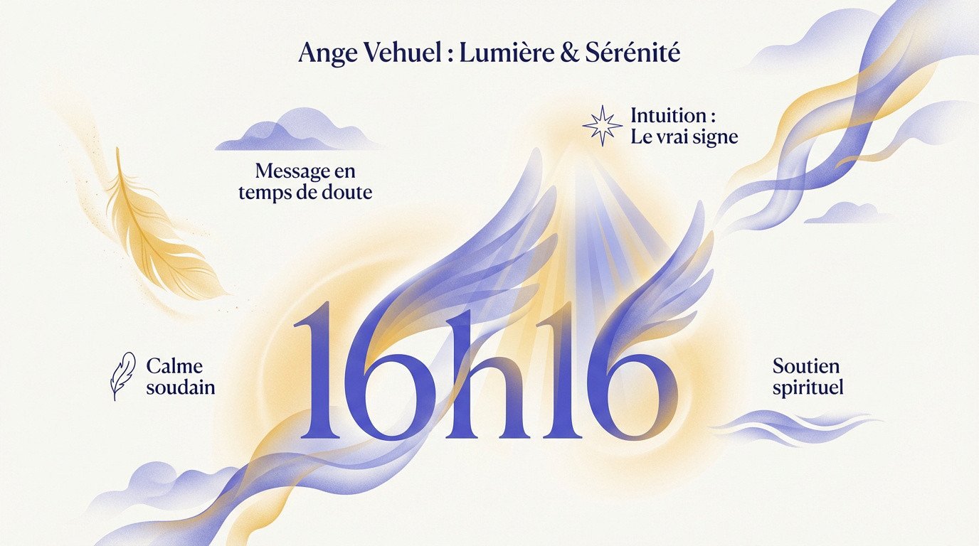 L'ange Vehuel apportant lumière et sérénité lors de l'heure miroir 16h16
