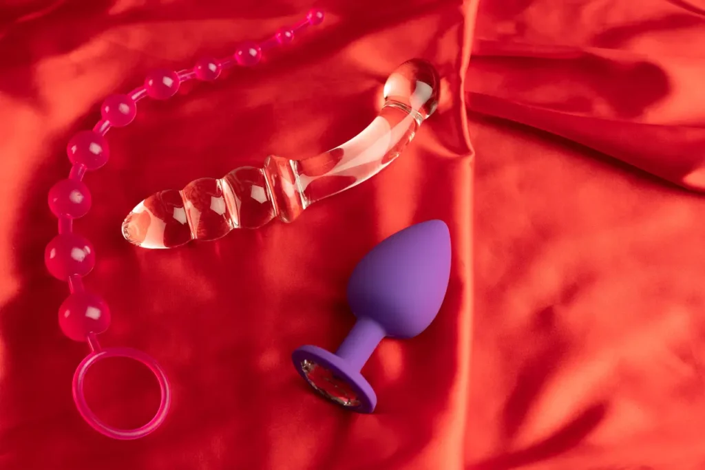 collection-different-types-sextoys-red-satin