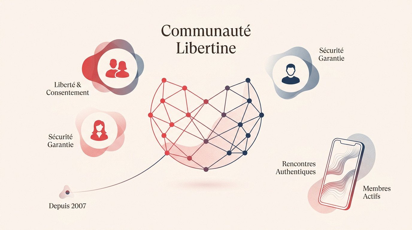Membres d'une communauté libertine échangeant avec complicité et respect