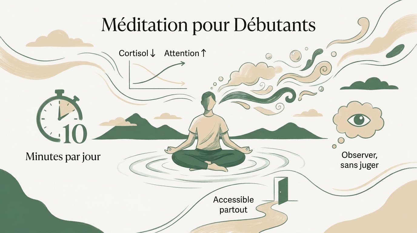 Guide visuel simplifié pour débuter la méditation de pleine conscience