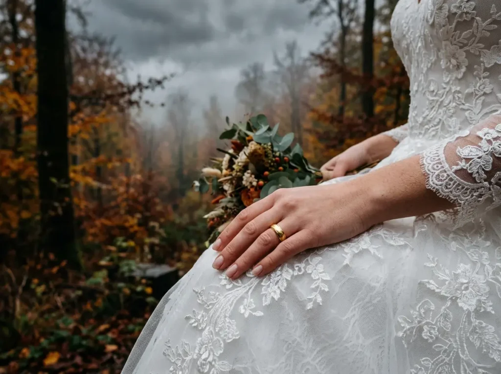 symboles rêve mariage alliance robe blanche ciel nuageux