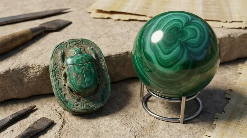 amulette égyptienne malachite antiquité et usage contemporain lithothérapie