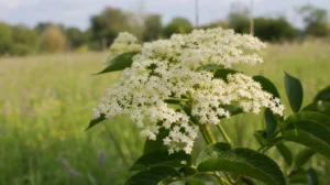 fleurs de sureau noir Sambucus nigra en gros plan lors de la cueillette sauvage