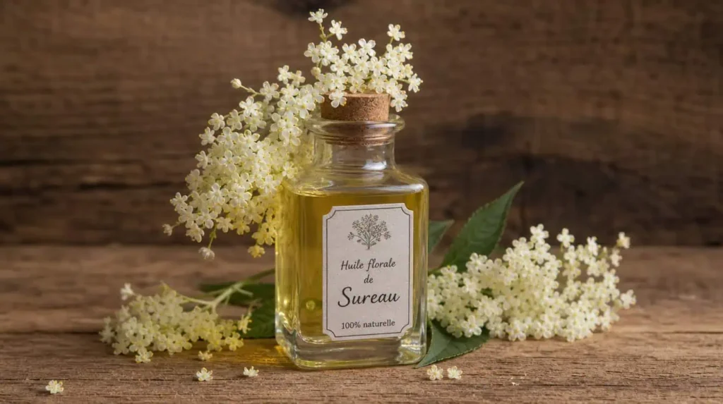 huile florale sureau cosmétique naturelle préparation maison soin corps