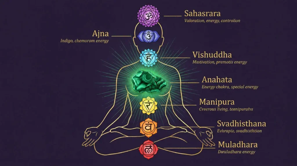 malachite chakra du coeur Anahata et plexus solaire lithothérapie