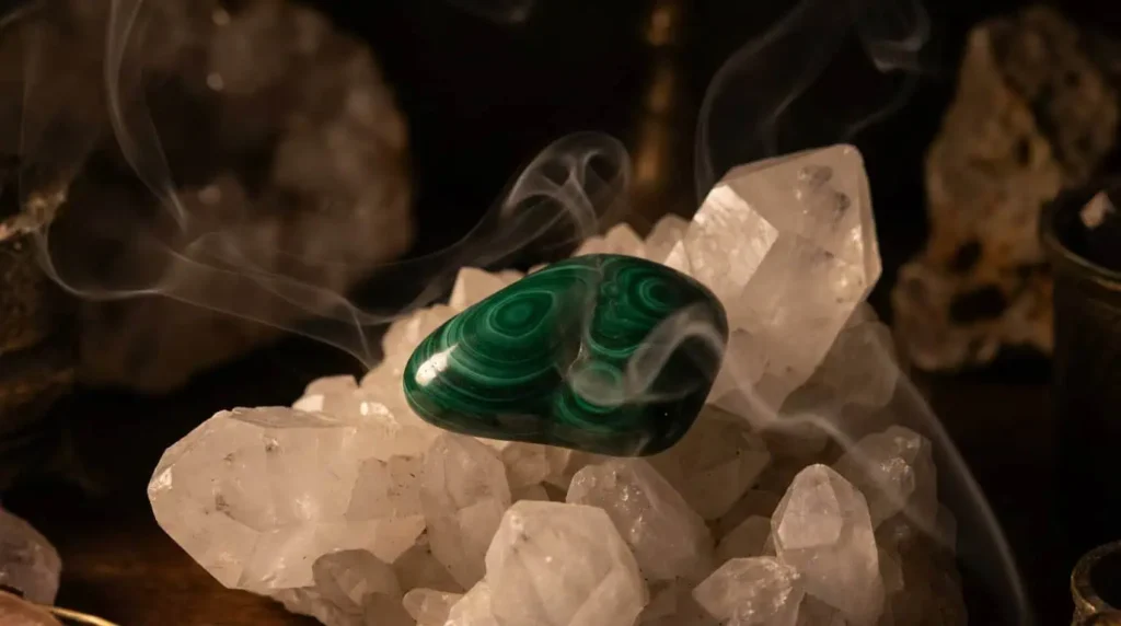 purification malachite encens cristaux rechargement lithothérapie
