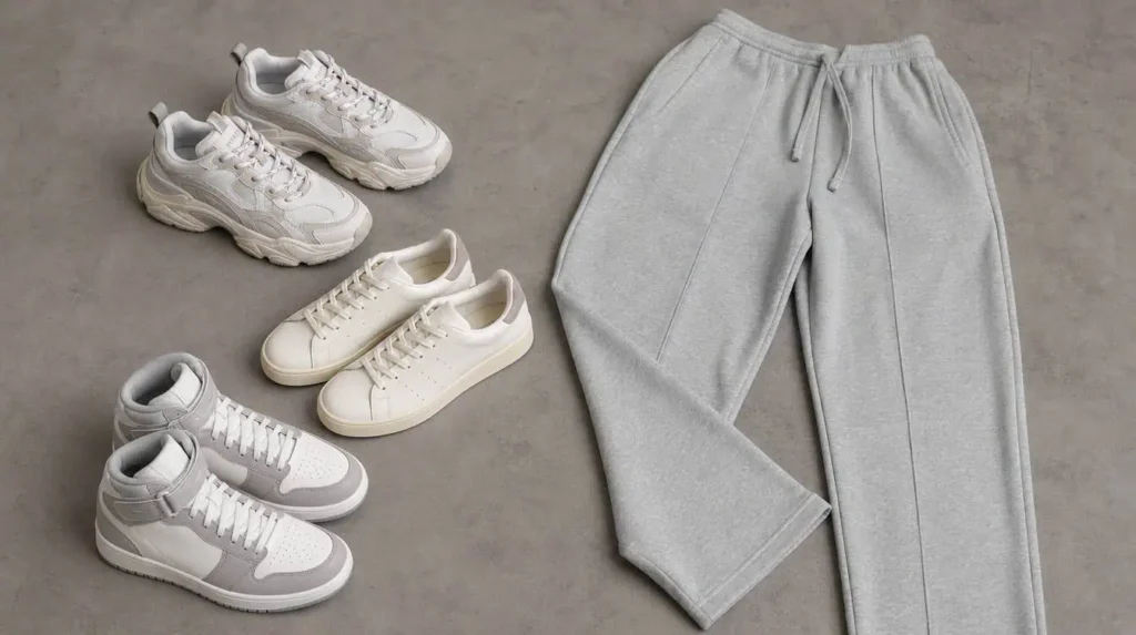 sneakers femme tendance avec jogging de ville chaussures à choisir