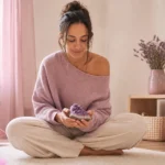 bien être par les pierres avec une améthyste tenue dans la main